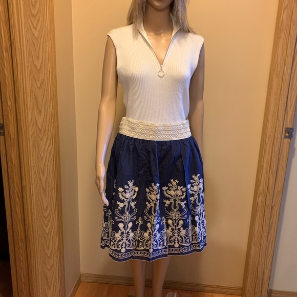 🍉Sweater XL Verve ami a-line, cream, lace, Boho, sleeveless, relaxed fit, NWOT - Picture 7 of 10